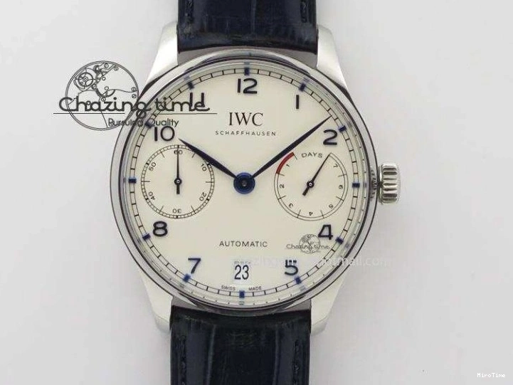 MIROTIME 0115 Portuguese Fa Jones IW544203 SS GSF 1:1 Best Edition White Dial On Leather Strap Trendsetting 7235